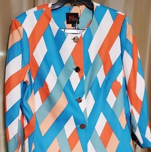 JM Studio by John Meyer, Size 14, Multi-colored 2-pc Suit